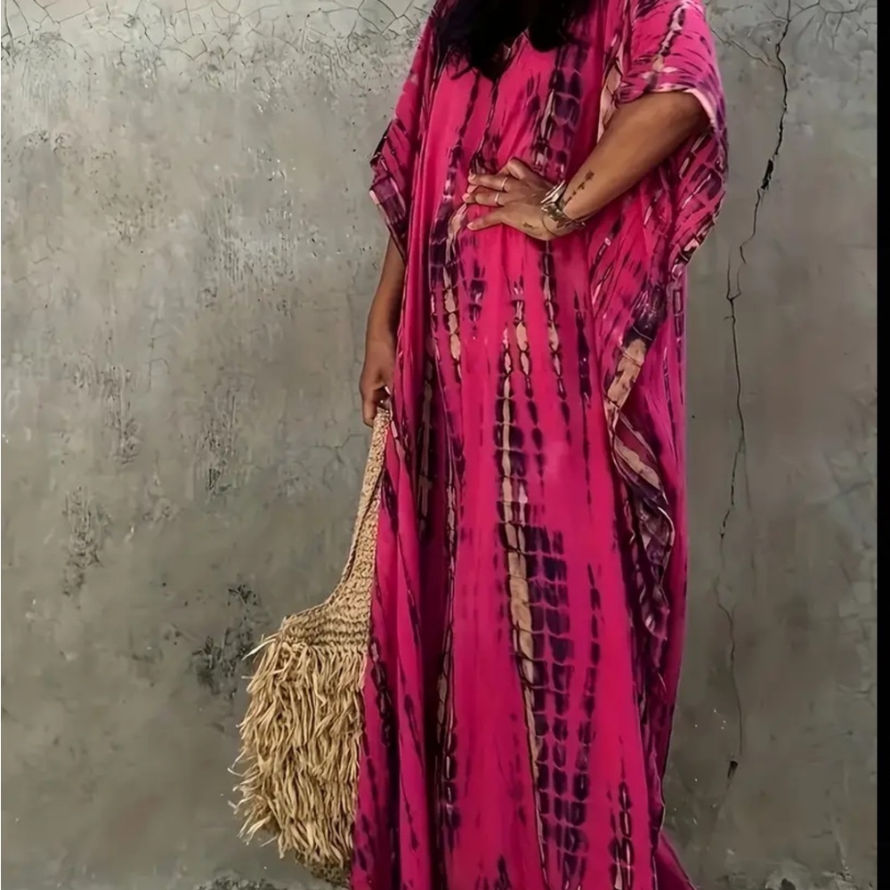 Pink caftan - plus - Picture 8 of 14